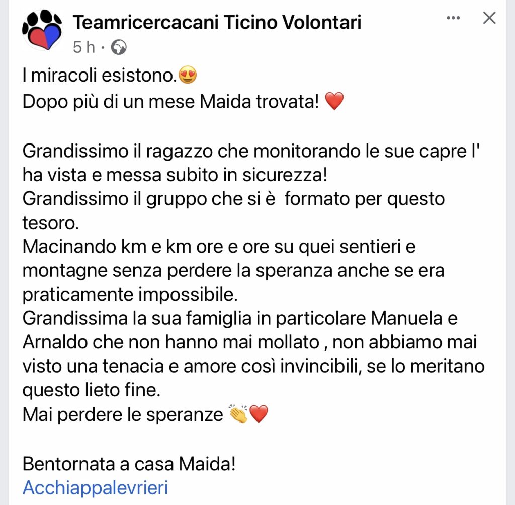 MAIDA TeamRicercaCaniTI