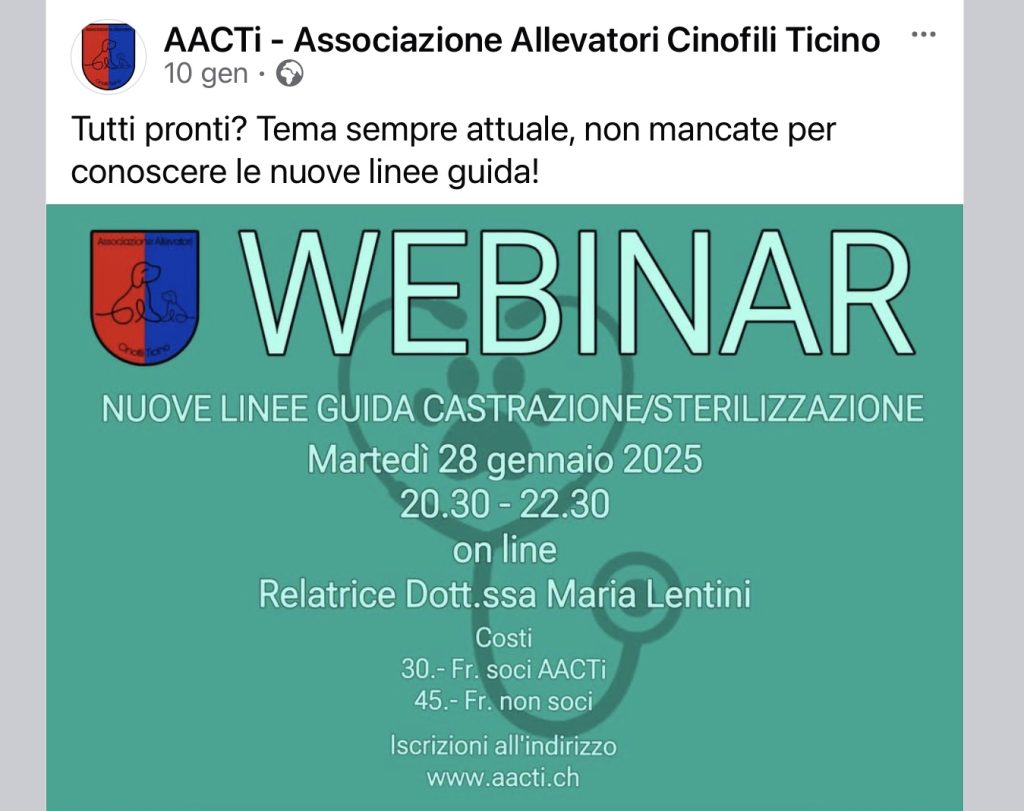 AACTi webinair castrazione sterilizzazione