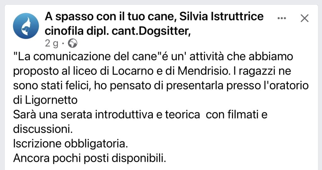 Silvia Fare Foglia evento la comunicazione del cane